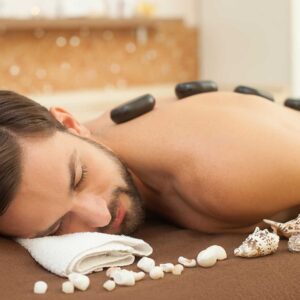 Man enjoying a spa massage
